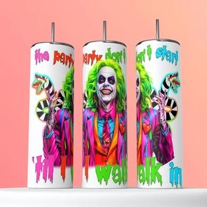Beetlejuice Party Don’t Start Halloween 20 Ounce Skinny Tumbler